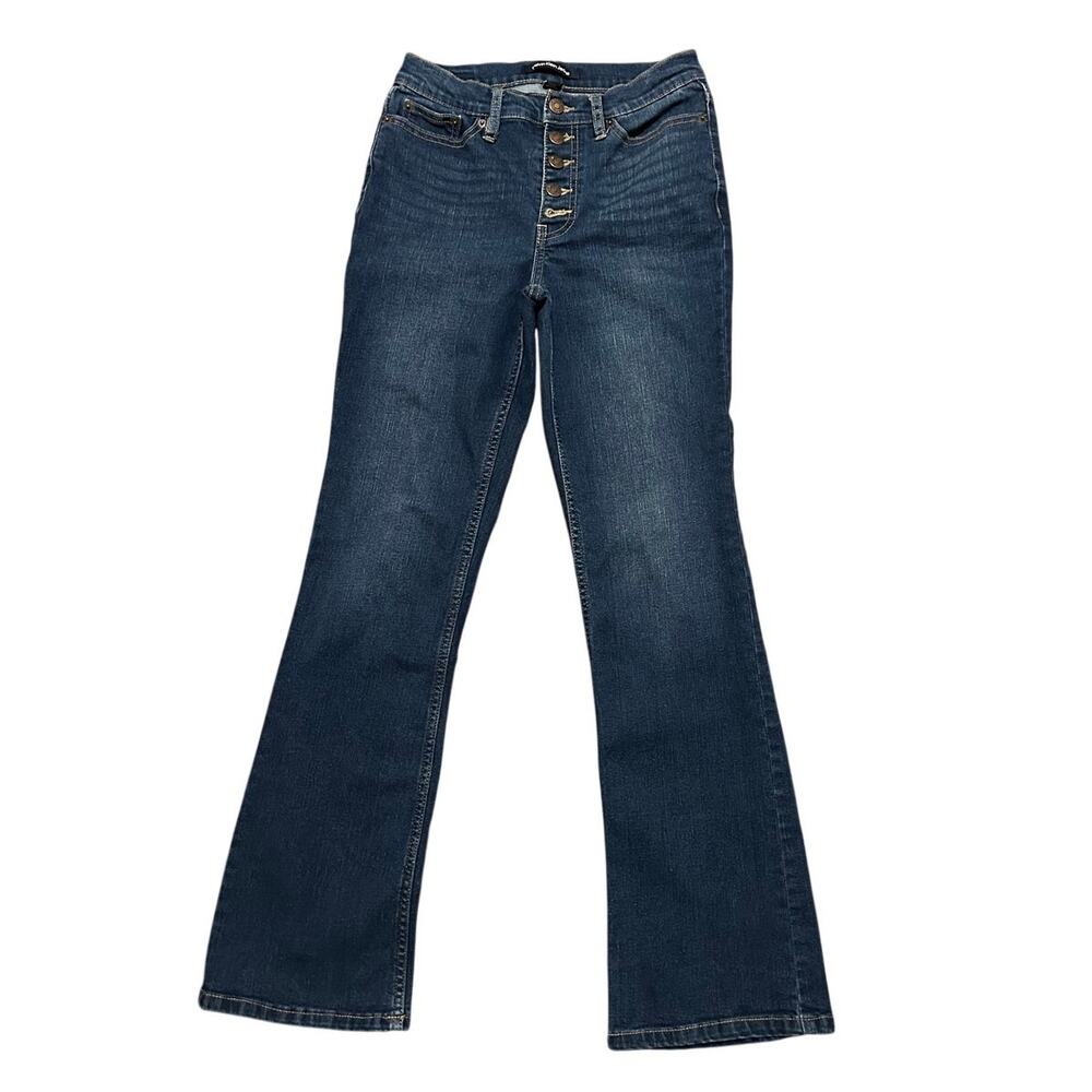 Calvin Klein Jeans Women's Size 2/26 High Rise Demi Boot Dark Wash Stretch Denim